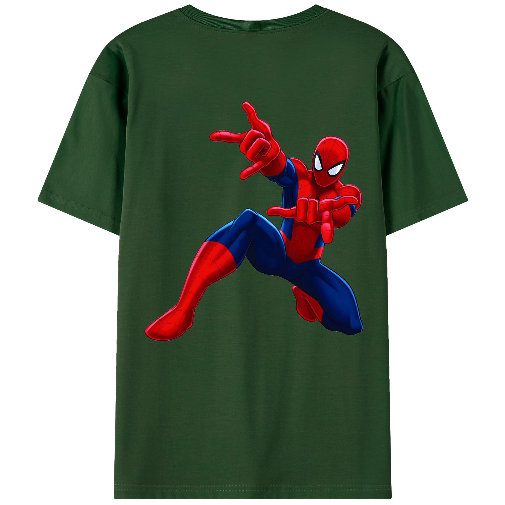 （画像用） Spider Man スパイダーマン 綿100％半袖Tシャツ（背面プリント）
